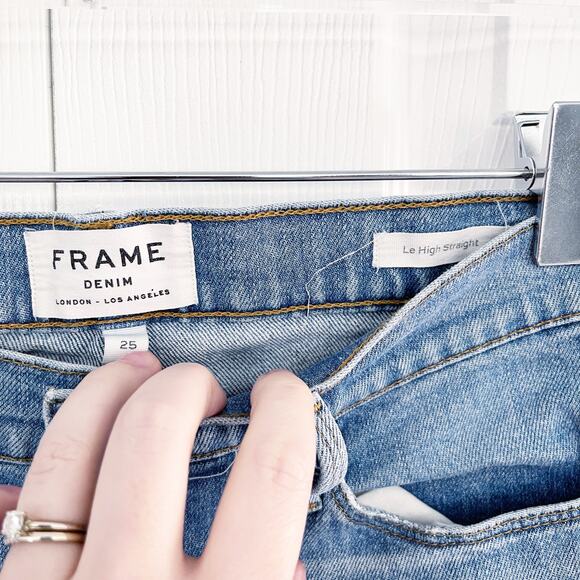 Frame Le High Straight Blind Stitch Jeans in Withers - Picture 5 of 11